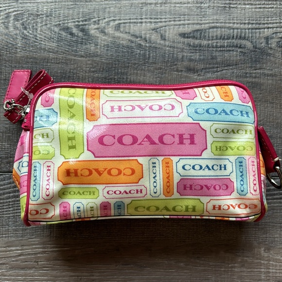Coach Multicolor Leather Vanity Cosmetic Case Bag - Picture 4 of 9